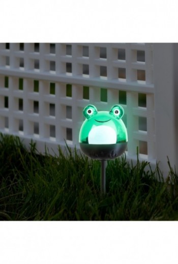 LED-es szolár lámpa - béka...