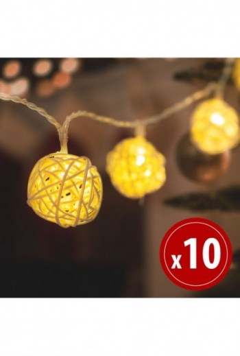 LED fényfüzér - rattan...