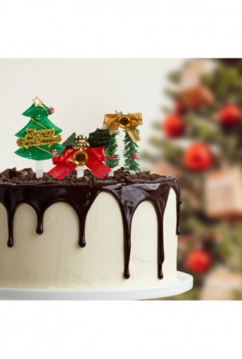 Karácsonyi 3D tortadekor -...
